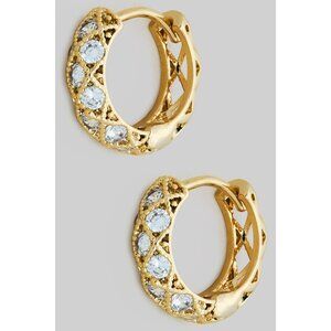 Lavish Woven CZ Pave Huggies